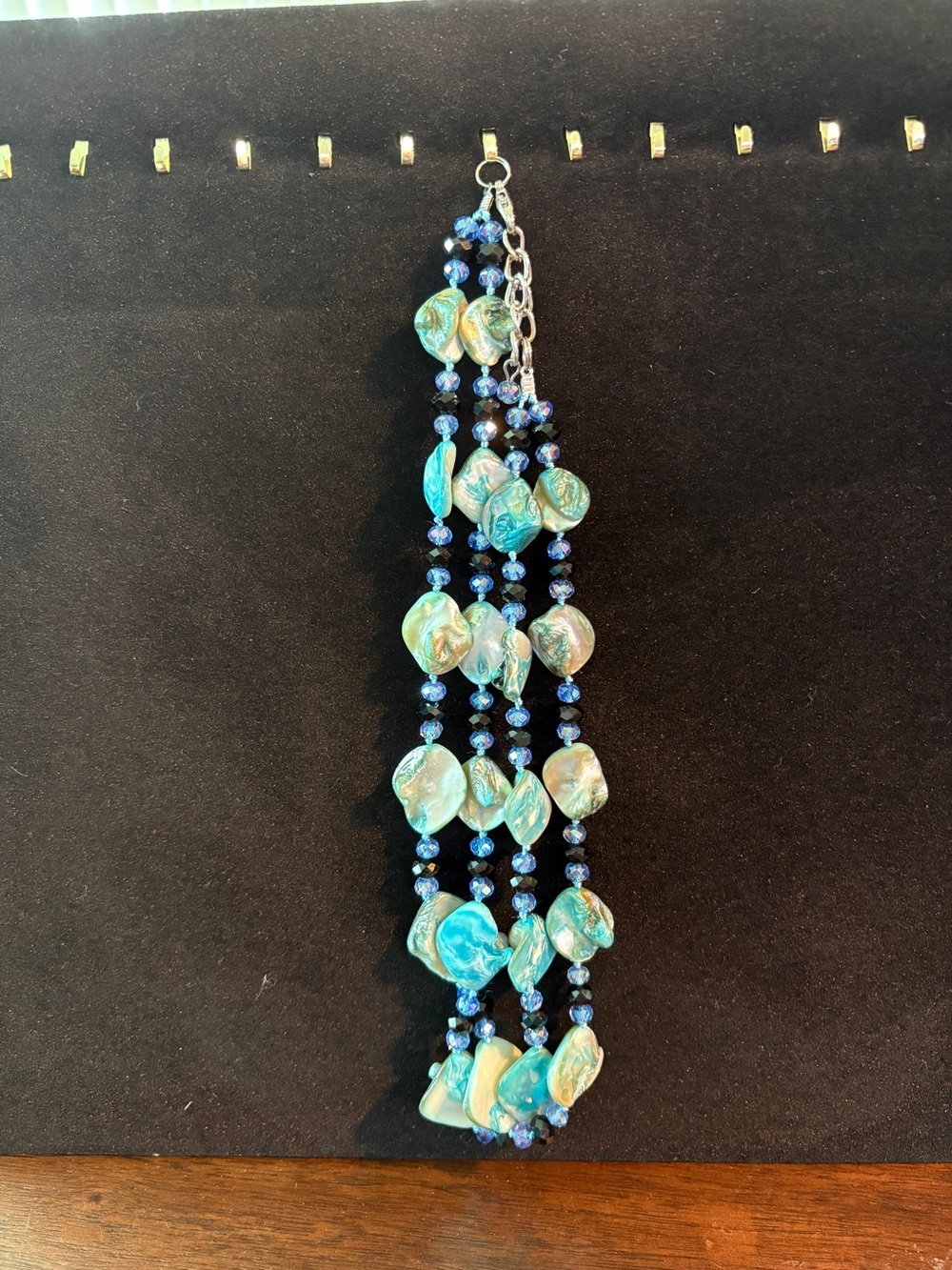 Blue-Green Pearl Statement Necklace